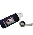 Transparent Glass Unicorn Water Bottle With Blue Sleeve Cover 300 ml. 