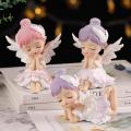 Cute Angel Figurines Resin Girl Statue Realistic Cartoon Mini Car Ornament Angel Statue Children Bedroom Decor 3 Styles. 