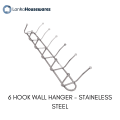Wall Hanger 6 Hook - Stainless Steel. 
