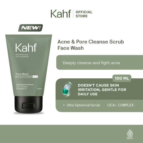 Kahf Acne and Pore Cleanse Scrub Face Wash 100 ml SAB (FROM MALAYSIA)