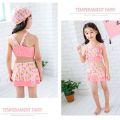 Five-Piece Primary School Student Swimsuit Children Girl Swimwear Girls Middle and Big Children Girls Kindergarten Split Swimsuit. 