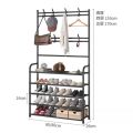 WJF Multifunctional Shoe Rack Organizer Simple Floor Coat Rack Shoe Hat Rack 4 Layer. 