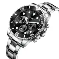 【Miga Plaza】Fashion Men Stainless Steel Watch Luxury Calendar Quartz Wrist Watch Business Watches Man Clock relogio masculino. 