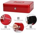 DL Metal Cash Box & Jewelry Safe Locker with Plastic Coin Tray & Key Lock (3 Sizes) by ZinZen. 