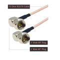RG179 Cable 75 Ohm F Male Plug to F Male 90° Right Angle Plug Cable RF Coaxial Extension Pigtail for TV Set-top Box DIY Jumper. 