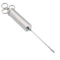 Stainless Steel Seasoning Injector 2-oz Large Capacity Turkey Meat / Marinade Injector With 2 Needles Hot Kitchen Tools Cooking Assistant. 