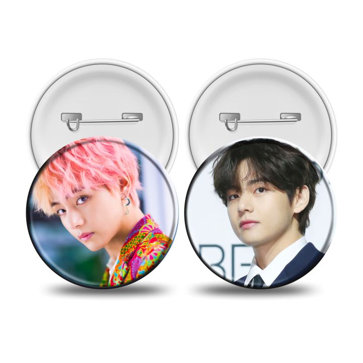 BTS%20V%20Kim%20Tae-hyung%20Taehyung%20Pin%20Badges%20K-Pop%20-%20Image%202