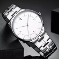 Stainless Steel Luxury Men Watch Quartz Analog Business Chain Casual Wrist Dial Watches For Boys Gents Black White Silver Gold 191256618 Time_Zone LK. 