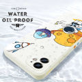 Jizetin for Samsung Galaxy A10 Case Side Design Phone Cover Moon Space Astronaut Cover Square Edge Pattern Liquid Silicone Trend Case. 