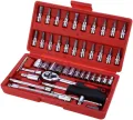 46pcs 1/4-Inch Socket Set Car Repair Tool Ratchet Torque Wrench Combo Tools Kit Auto Repairing SMT. 