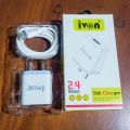IVON Micro USB Charger High Current Fast Efficient Charging Safe and Energy Saving 2.4A Output Charger. 