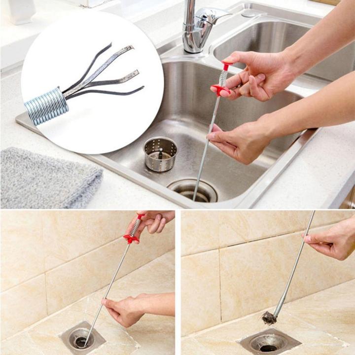New Kitchen Dredge Tool Creative Sink Cleaning Hook Spring Pipe Sewer Dredging Device Bathroom