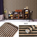 Self Adhesive Waterproof WallcoveringLiving Room Wall Decor 3D Wood Stripes Waterproof Wall Sticker Continuous Retro Wallpaper. 