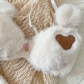 Womens 2pcs Bra Panty Set Bear Faux Fur Underwire Underwear Plush Ball Bow Anime Lingerie. 