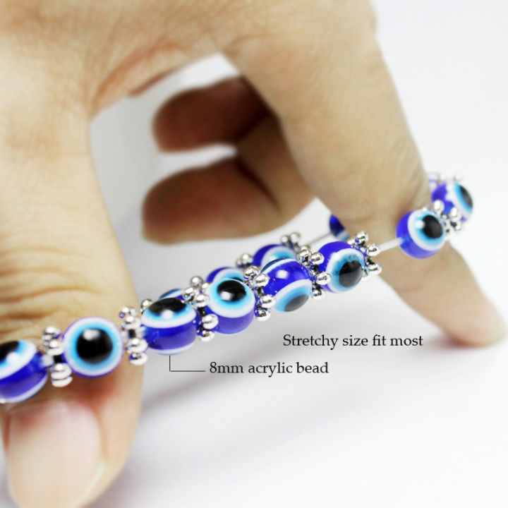 1PC%20Blue%20Evil%20Eye%20Bracelet%20Hand%20of%20Turkey%20Thousand%20Eyes%20Wish%20Handmade%20Women's%20Resins%20Bead%20Bangle%20Elastic%20Bracelets%20Jewelry%20-%20Image%203