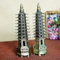 Feng Shui 9-Levels Wenchang Tower Metal Handicraft 3D Pagoda Statue Chinese Home Decoration Ornament. 