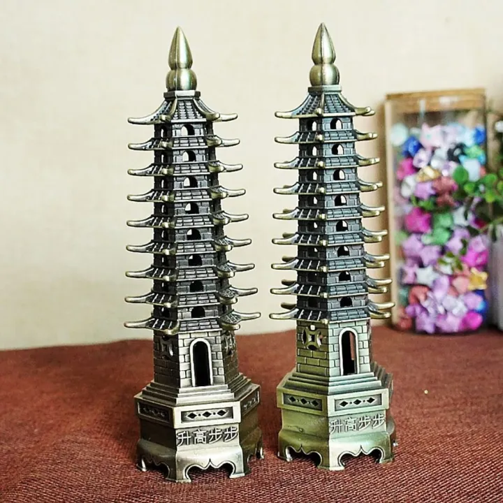 Feng%20Shui%209-Levels%20Wenchang%20Tower%20Metal%20Handicraft%203D%20Pagoda%20Statue%20Chinese%20Home%20Decoration%20Ornament%20-%20Image%202