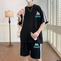 Boy -14 Junior High School Shorts Sports Suit for Teenagers and Students Handsome T T-shirt Years Old 1312 Short-sleeved summer clothes 15. 