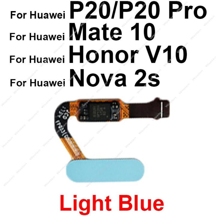 Nappe De Capteur D'empreinte Grise - Compatible Huawei Honor V10, Nova 2S, Mate 10, P20 Pro