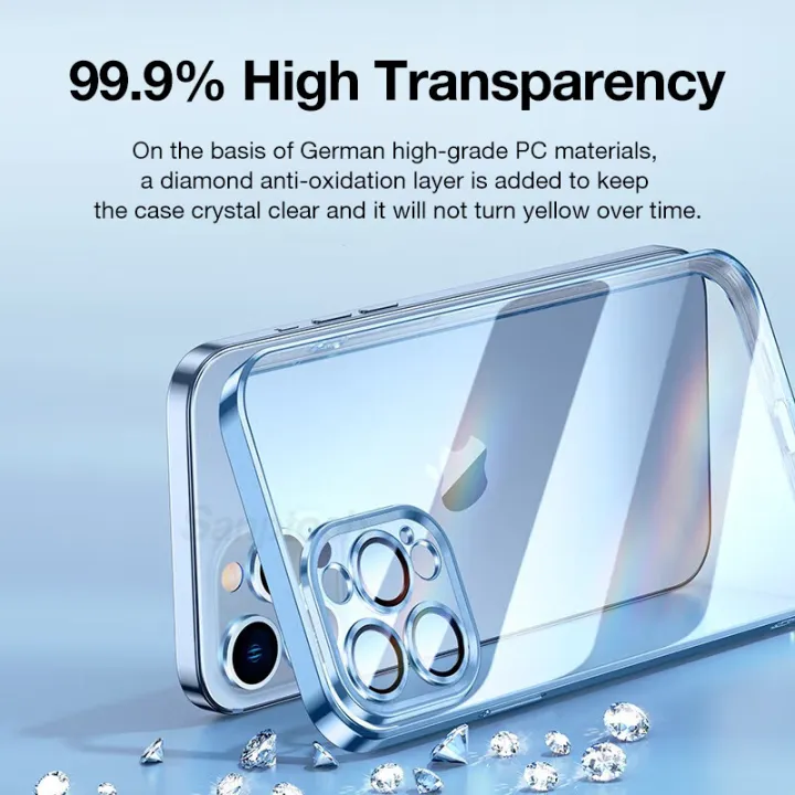 %E3%80%90Non-Yellowing%E3%80%91Sanptoch%20HD%20Clear%20Phone%20Case%20For%20iPhone%2012%20/%2013%20/%2014%20Pro%20Max%20Built-in%20Glass%20Camera%20Lens%20Protector%20PC%20Plating%20Hard%20Cover%20Original%20Slim%20Casing%20-%20Image%202