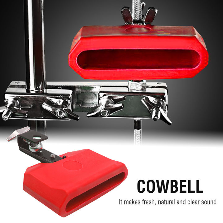 ABS%20Plastic%20Cowbell%20Quick%20Release%20Mount%20w/%20Drum%20Stick%20Baby%20Kit%20Balck%20/%20Red%20-%20Image%203