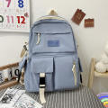 Large Capacity Junior High School Student Backpack Lightweight And Minimalist Travel Bag Canvas Backpack. 