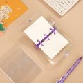 Cute Transparent 3 Ring Mini Loose-leaf Notebook Student Portable Hand Book Ring Binder Kawaii School Supplies Stationery. 