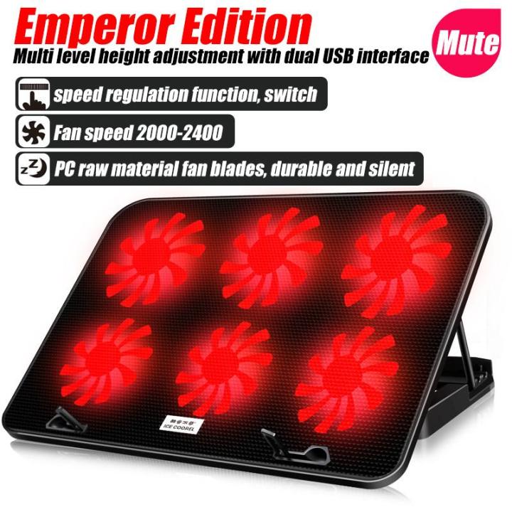 COOLCOLD%20A9%20Gaming%20RGB%20Laptop%20Game%20Cooler%202%20USB%20Ports%206%20Fan%20Gaming%20Led%20Light%20Notebook%20Cooler%20for%2013-18%20Inch%20Stand%20for%20Laptop%20Macbook%20-%20Image%208