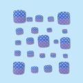 Pink Blue Splicing Matte Gradient Toenails Show White Temperament High-Grade Fake Nail Foot Wear Nails. 