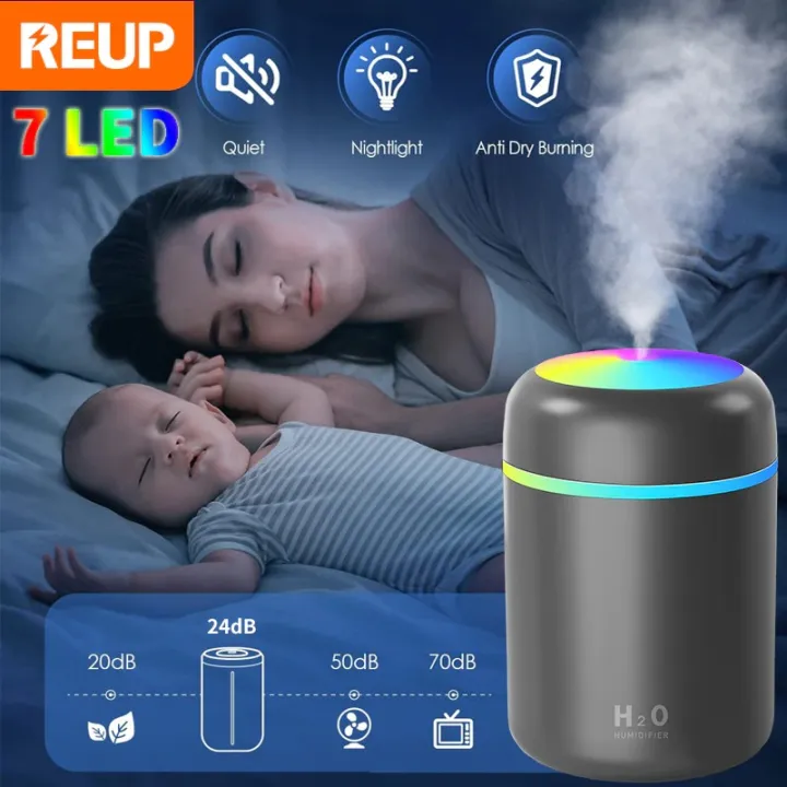 Portable 300ml Electric Air Humidifier Aroma Oil Diffuser Car Purifier Aroma Anion Mist Maker with Colorful Night Light For home
