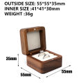 Wood Ring Box for 2 Rings Vintage Jewelry Gift Box Wedding Ceremony Ring Bearer Box Walnut Engagement Ring Holder with Velvet Inside Gift for Women. 