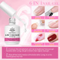 New BORN PRETTY 6 IN 1 Nail Glue Gel 15ML for Acrylic Nails Soak off Base Gel Top Coat UV Extension Nail Gel False Nail Tips Gel. 