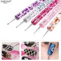 5Pcs Set UV Gel Painting Nail Art Dotting Pen Acrylic Handle Rhinestone Crystal 2 Way Manicure Tools Kit. 