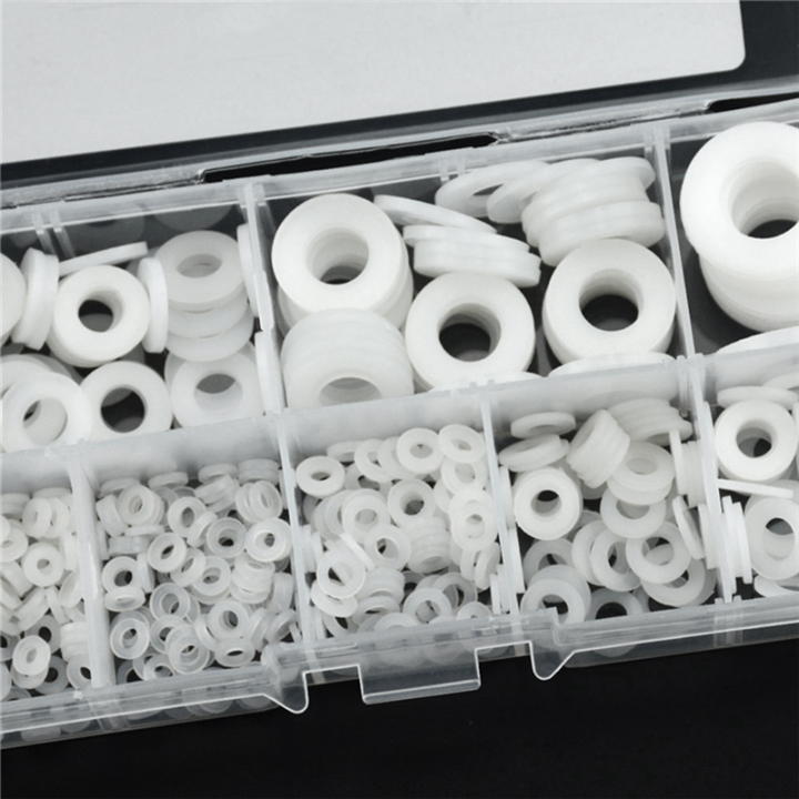 500Pcs%20White%20Nylon%20Flat%20Washer%20Gasket%20Set%20M2%20M2.5%20M3M4M5%20M6%20M8%20M10%20Plastic%20Sealing%20O-Rings%20Assortment%20Kit%20Fastener%20Spare%20Parts%20Accessories%20-%20Image%204