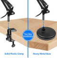 2 in 1 Style Metal Long Arm Folding Study Lamp - Black. 