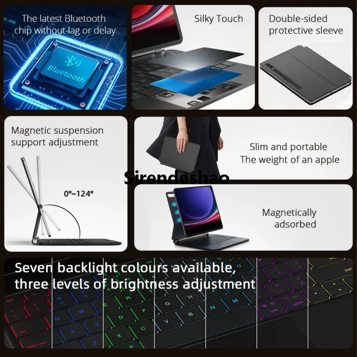 Sirendeshao%20Magic%20Keyboard%20Case%20for%20Samsung%20Galaxy%20Tab%20S9+/S8+/%20S8%20Plus/%20S7%20FE/%20S7+%2012.4%20inch%20Multi-Angle%20Trackpad%20Backlit%20Smart%20Keyboard%20Fifty%20percent%20discount%20-%20Image%205