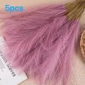 1/5/10PCS Fluffy Artificial Pampas Grass For Garden Boho Home Decor Aesthetic Simulation Plant Wedding Party Decoration. 