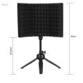 Foldable Compact Microphone Isolation Shield with Tripod Stand, Studio Mic Sound. 
