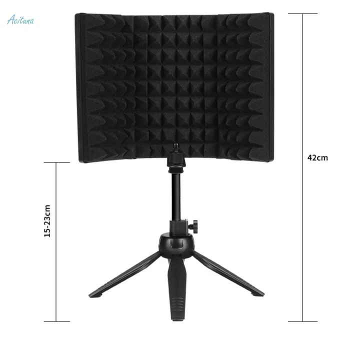 Foldable%20Compact%20Microphone%20Isolation%20Shield%20with%20Tripod%20Stand,%20Studio%20Mic%20Sound%20-%20Image%202
