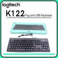 Logitec K122 USB Wired Keyboard, LOGITECH K122 Plug & Play USB Keyboard, Desktop USB Wired Keyboard, Logitech K122 Wired Keyboard for Windows, Plug and Play, Full-Size, Spill-Resistant, Curved Space Bar, Compatible with PC, Laptop - Black. 