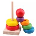 Rainbow Tower Rainbow 3D Puzzles Wooden Toys Rainbow Stacked Balance Baby Montessori Educational Toys For Children. 