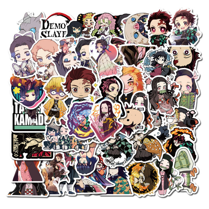 Carton Labtop 50pcs Anime Stickers Demon Slayer Stickers Cartoon Graffiti DIY Decal ...