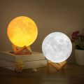 Night Moon Lamp LED 3D Print Moon Lamp Night Light Rechargeable Touch 8 Colors Light Children Kids Bedroom Night lamp for Baby Decor Home room night lamp-3D moon lamp- night lamp- 3D lamp. 