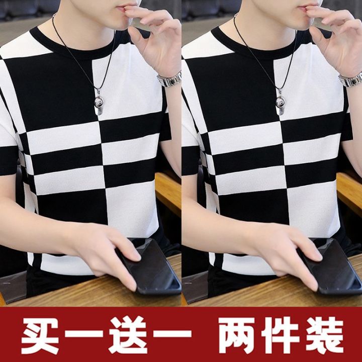 Summer%20New%20Ice%20Feeling%20Loose%20plus%20Size%20T-shirt%20Men's%20Fashion%20Fashion%20Loose%20Ice%20Silk%20Short%20SleeveTMen's%20T-shirt1/2Pieces%20-%20Image%204