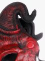 Halloween Masquerade RP Mask Scary Red Half Face Horn Devil Mask for Cosplay Costume. 