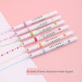 6Pcs/set Kawaii Flowers Line Shaped Highlighter Pens Roller Tip Curve Liner Marker for Writing Journaling Drawing Stationery. 
