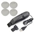4 Pcs Drill Hole Home Computer Desk Cable Cord Grommets with Mini USB Computer Cleaner Vacuum Cleaner Keyboard Brush. 