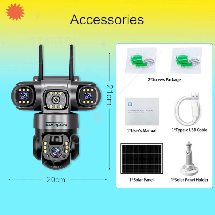 ITECH%204G%20SOLAR%20Camera%20%20V380%20Pro%20Triples-Lens%204G%20Solar%20With%20Solar%20Panel%20Network%20Camera%20CCTV%20Camera%204TS%20-%20Image%207