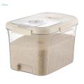 Rice Box Food Box Bin Pantry Organization Push Button Airtight kitchen Organizer Food Storage Canister for Rice Nuts Dried Food Cereal. 