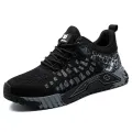 All Seasons Men's Safety Shoes Flying Woven Breathable Sneakers Steel Toe Cap Impact Proof Puncture Proof Zapatos De Seguridad. 